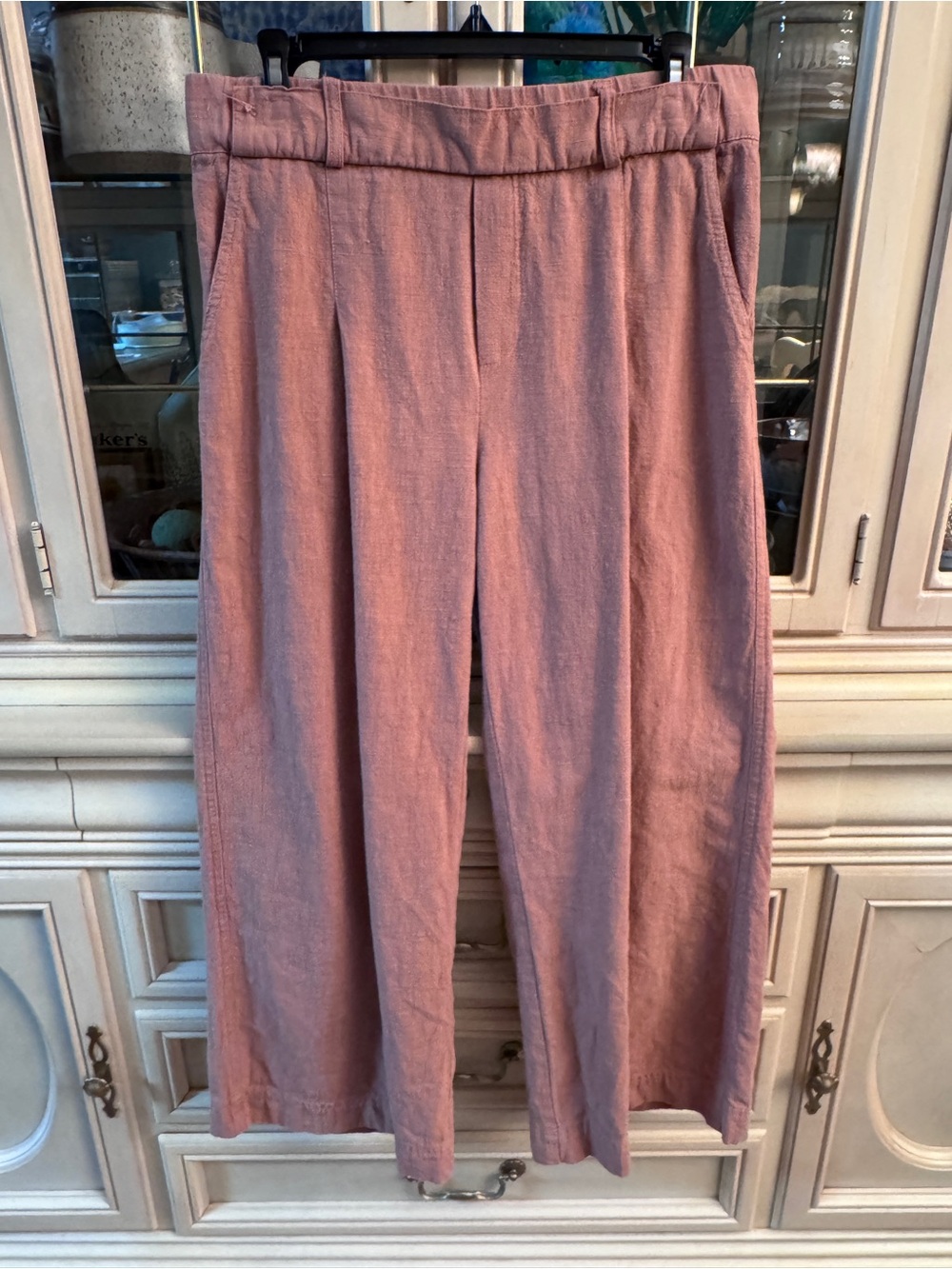 Kut from the Kloth Wide-Leg Cotton Blend Pants in Dusty Rose